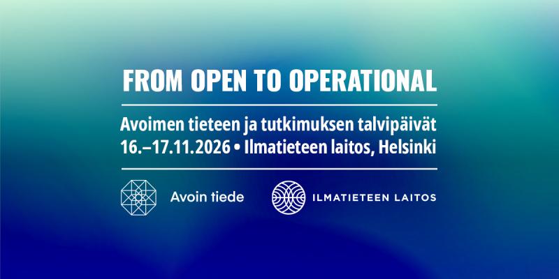 Kuvassa on teksti: Avoimen tieteen ja tutkimuksen talvipäivät 16.-17.12.2026.