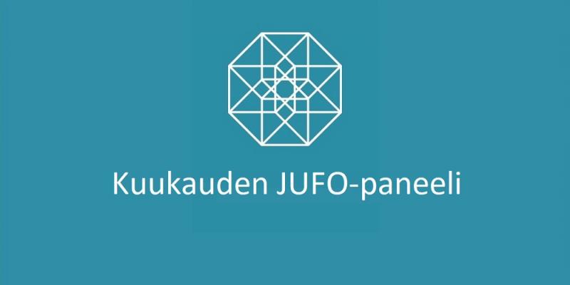 Kuvituskuva, jossa Julkaisufoorumin logo ja teksti "kuukauden JUFO-paneeli".