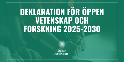 Illustration med text: deklaration för öppen vetenskap och forskning 2025-2030.