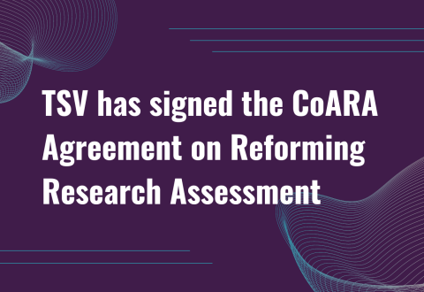 on purple background text: TSV has signed the CoARA Agreement on Reforming Research Assessment